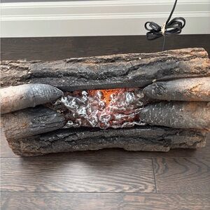 Decorative Faux Log Fireplace Insert 1970s crackling and Cozy
